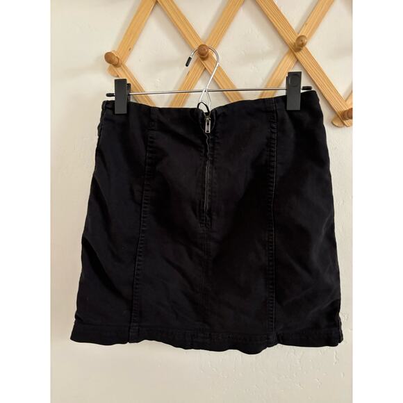 Free People Skirt Women's 8 Modern Femme Denim Black High Rise Pencil Mini - Picture 3 of 6